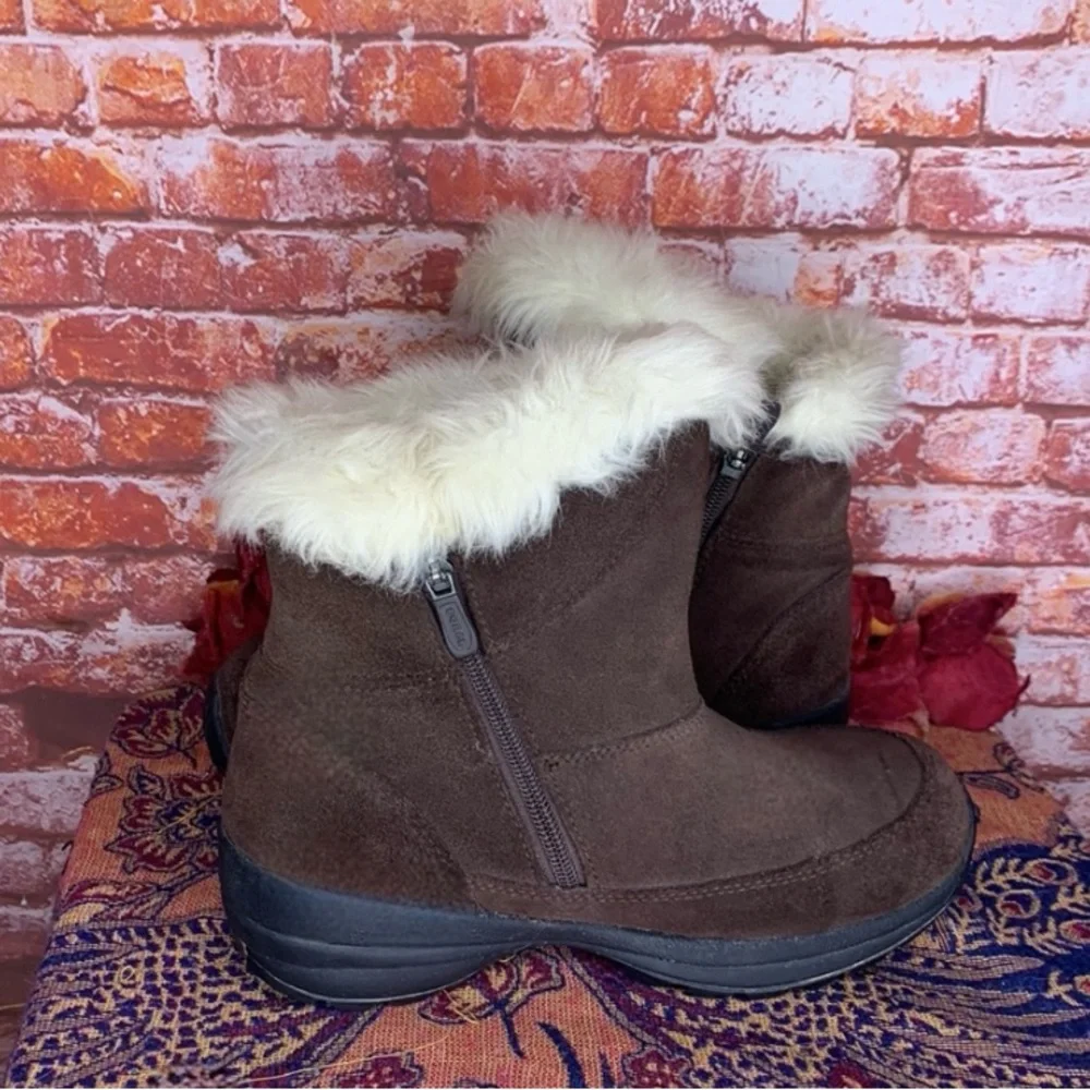Sorel Chocolate Brown Waterproof Suede Fur Trimmed Northern Lite Ski Boo…